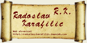 Radoslav Karafilić vizit kartica